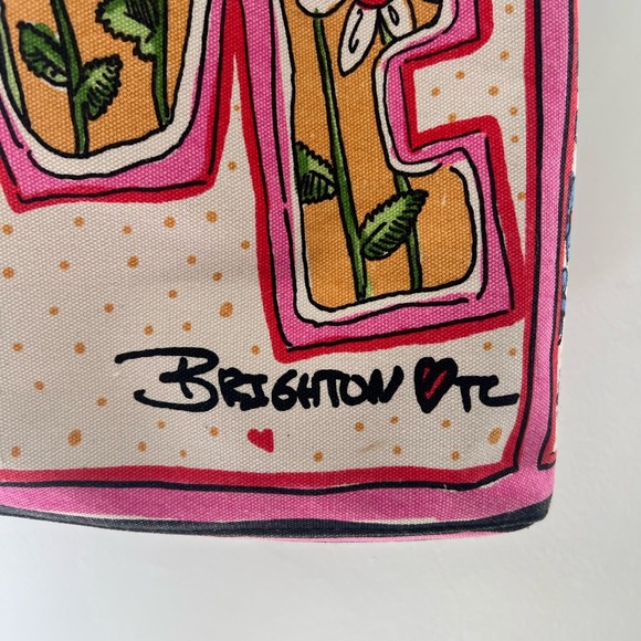 Brighton Pink and Gold Tote Bag with Love Design - Picture 5 of 13